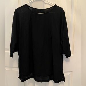 BLACK GAUZE WOMENS TOP, 3X, NWOT